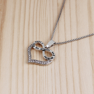 Collana Vintage ZRM per Coppie con Pendente 'Ti Amo per Sempre e per l'Eterno' a Forma di Cuore Infinito con Catena a Serpente in Cristallo per Donne - Product Image 2