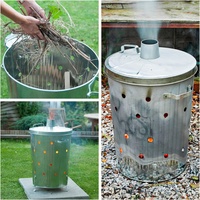 Métal galvanisé intérieur et extérieur 90l, trous de brûleur rapide, papier et déchets de jardin, incubateur à vendre