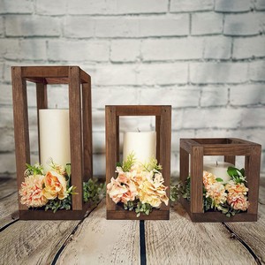Wooden Lantern Square <b>Candle</b> Holder For Home Decoration <b>Wedding</b> <b>Gift</b> - Product Image 3