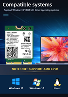 Module wifi tri-bande Wifi 7 BE200 8774Mbps BE200NGW M.2 carte wifi PCIe BT5.4 pour ordinateur portable Win 10/ 11