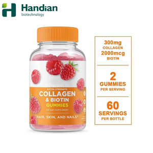 Complément alimentaire en gommes de collagène au goût naturel avec biotine, vitamine pour les cheveux, la peau et les ongles, soins de santé pour tous - Non destiné aux femmes enceintes - Product Image 1