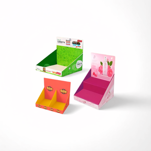 PDQカスタム折りたたみ式段ボールディスプレイボックスモダンスタイルフードスタンドスーパーマーケット用パレットプロモーション小売棚ディスプレイ - Product Image 1