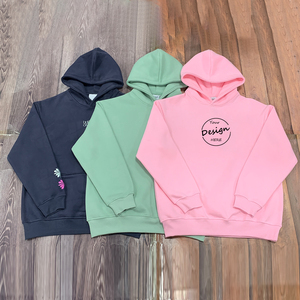 Wholesale Custom Embroidered Hooded Sweatshirt High Quality Heavy <b>Weight</b> Casual Streetwear Oversized Fit Trendy Unlined Hoodies - Product Image 5