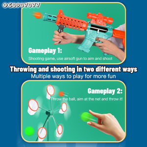 Venta al por mayor de pistola de bolas blandas de espuma para interiores molino de viento giratorio eléctrico objetivo niños juego de disparos máquina giratoria pistola eléctrica de balas blandas - Product Image 3