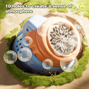 Machine à bulles XST à 10 trous en plastique ABS avec bulles abondantes, 4 piles AA, cadeaux pour les enfants de <span class=keywords><strong>3</strong></span> ans et plus, pistolet à bulles automatique pour l'extérieur - Product Image 3