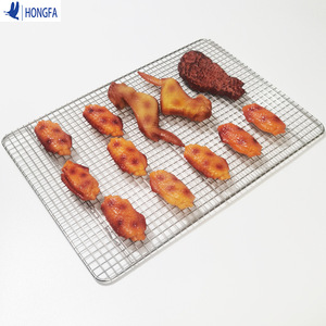 Hongfa Stainless Steel Wire Rack 428x300mm Rectangular Cake Cooling Rack Heat Resistant Oven Baking Accessory - Product Image 4