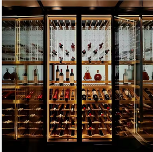 Vente en gros : Meuble bar à vin multifonctionnel autoportant en acier inoxydable avec réfrigérateur à vin pour salon, hôtel, cave à vin - Product Image 1
