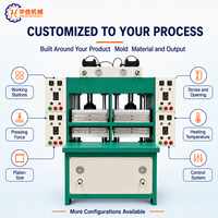 Presse hydraulique multi-stations personnalisée pour le moulage de pointes de talons en caoutchouc de silicone
