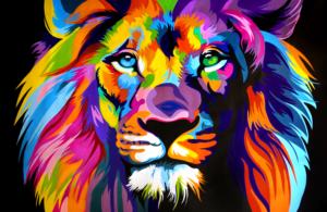 Dipinto ad Olio Acrilico Fatto a Mano su Tela, Leone, Arte Murale Astratta Moderna per Decorazione Casa - Product Image 2