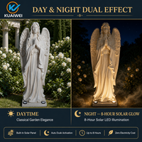 Statue d'ange chrétienne religieuse pour jardin, grande, en résine, alimentée par énergie solaire, avec LED, résistante aux intempéries, pour extérieur