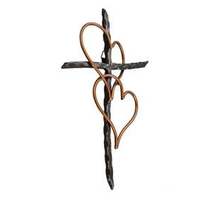 Estatua de poliresina para exteriores, corazones entrelazados decorativos de pared de Metal, <span class=keywords><strong>Dos</strong></span> Corazones Unidos, se mantiene el amor - Product Image 2