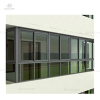Ventanas corredizas de aluminio con marco Delgado moderno para patio, vista panorámica, fácil de limpiar para sala de estar, ventanas corredizas
