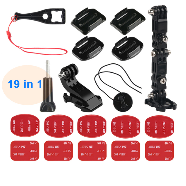 High Quality 19 in 1 Motorcycle Helmet Mount Holder Set Lightweight Aluminium for GoPro & Insta360 Sports Action Cam