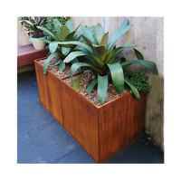Joli jardin de fleurs Pots de plantes en acier Corten Pots de plantes en acier revêtus de poudre grands jardinières extérieures