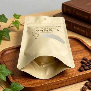 Custom Matte Gold snack mix stand-up <b>pouch</b> heat sealing packaging With Hang Hole and clear window - Product Image 4