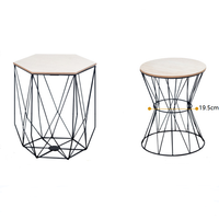 Tables latérales modernes en fil métallique, style nordique, noir, Table basse, tissu, 1 pièce