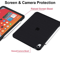 Étui pour tablette en fibre de carbone mat anti-pliage, coque de protection transparente antichoc pour iPad Pro 11, iPad Air 4 Air 5, iPad 10.2, iPad