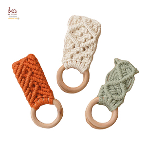 Tovagliolo da cucina <span class=keywords><strong>in</strong></span> cotone retrò ecologico appeso <span class=keywords><strong>in</strong></span> <span class=keywords><strong>legno</strong></span> e macramè portasciugamani - Product Image 2