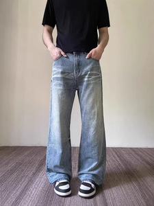 กางเกงยีนส์ผู้ชายยี่ห้อ Kousso ย้อมสีด้วยผงสีเอธิโอเปีย ทรงหลวม ผู้จัดจำหน่ายยาถ่ายพยาธิ - Product Image 1