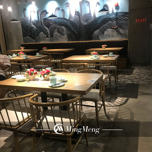 Silla de mesa de restaurante occidental de madera maciza, muebles de bar, comedor, <span class=keywords><strong>cocina</strong></span>, cabina de fideos, asiento, mesa y silla - Product Image 5