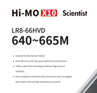 Panel Surya Longi Hi-Mo X10 Scientist LR8-66HVD Komersial untuk Rumah Tangga, Bifasial, Kaca Ganda, Monokristalin 640W 650W 660W