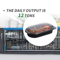Boîtes d'emballage alimentaire ovales noires pour l'extérieur, pour restaurants, pour aliments froids ou chauds, en plastique, pour emporter, compatibles micro-ondes