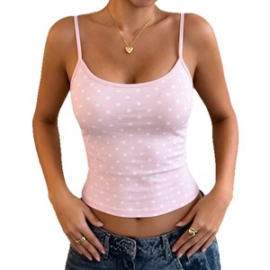 Camiseta de Tirantes Finos de Punto Liso para Mujer, Ajustada, de Manga Corta, con Múltiples Colores, Transpirable - Product Image 6