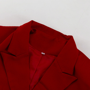 Giacca <span class=keywords><strong>doppiopetto</strong></span> primavera estate 2025 e gonna lunga con spacco posteriore con Zip due pezzi completo <span class=keywords><strong>abito</strong></span> rosso da donna - Product Image 6