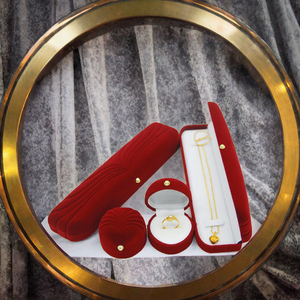 Vintage <b>Velvet</b> <b>Jewelry</b> Box Heart Ring & Long Necklace Storage Case Gift <b>Boxes</b> for Wedding Engagement <b>Jewelry</b> Packaging Display - Product Image 2