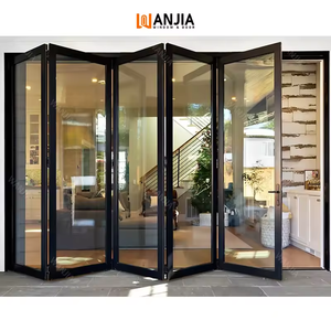 Wanjia Nfrc CSA Chứng Nhận Bão Lmpact Nhôm Bi Gấp Cửa Cách Âm Patio Cửa Lowe Kính Trượt Gấp Cửa - Product Image 1