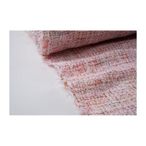 Tela de Tweed Coreana Premium de Lujo, Color Rosa Multimetálico con Textura de Malla, Tejido Textil Personalizado OEM y ODM - Product Image 4