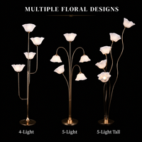 Accessoires de mariage : 5 magnifiques guides de chemin floraux en fer électroplaqué, décorations d'arche de mariage, éclairages d'allée, éclairage de scène