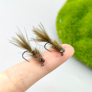 Mouche <span class=keywords><strong>nymphe</strong></span> Damselfly améliorée, 12 # /14 #   Leurres de pêche à la mouche avec hameçons sans ardillon, yeux réalistes et plumes naturelles pour la truite, le bar et le chub - Product Image 3