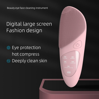 Brosse nettoyante faciale en silicone imperméable en gros, 5 modes, compresse chaude pour les yeux, outil de nettoyage en profondeur des pores pour les fournisseurs de soins de la peau