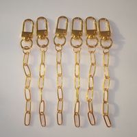 En stock, transfrontalier, porte-clés DIY à breloques goutte d'huile style Instagram, avec chaîne allongée, perles Hama électroplaquées et clip métallique fait main