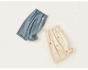 Abbigliamento per Bambine 2026 Nuovi Jeans a Gamba Larga per Bambine con Simpatico Ricamo di Cucciolo Disponibili all'Ingrosso e Personalizzabili - Product Image 3