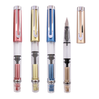 Stylo plume en plastique multicolore à piston rotatif absorbant l'encre avec pointe EF en métal, idéal pour l'usage quotidien des étudiants ou comme cadeau