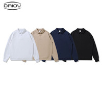 Polo à manches longues coupe ample 300G avec épaules tombantes pour le printemps et l'automne, idéal pour le quotidien, avec service de personnalisation de logo en gros