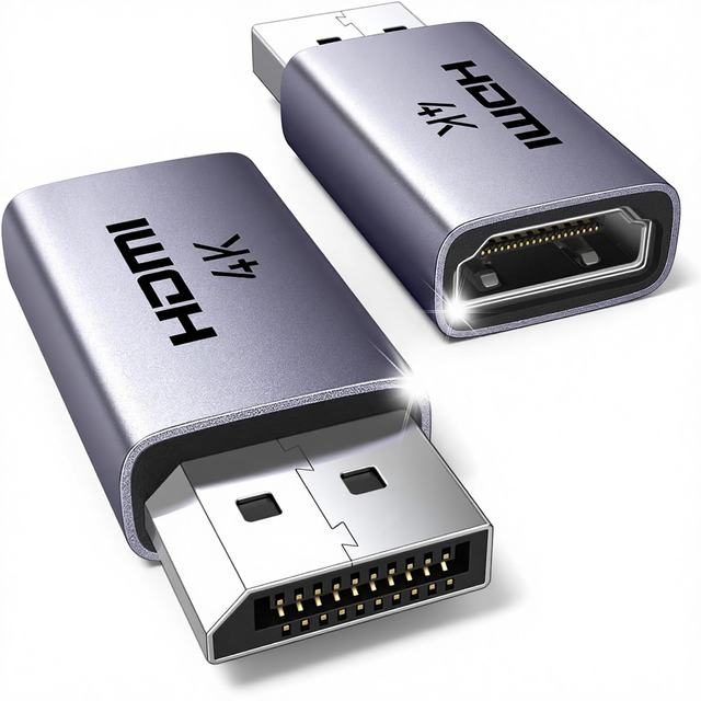 UGREEN 4K DisplayPort to HD-MI Adapter Unidirectional Display Port 1.2 to HD-MI 1.4 Male to Female Converter Aluminum Adapter