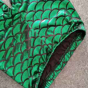 <span class=keywords><strong>Leggings</strong></span> a scaglie di sirena per bambine 2026, <span class=keywords><strong>verdi</strong></span> metallizzati lucidi, stampati ed elasticizzati, per feste in costume - Product Image 3