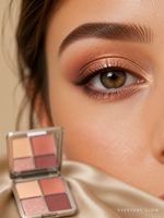 Palette de fards à paupières métalliques 4 teintes avec miroir intégré, maquillage pour les yeux chauds, mat et scintillant, haute pigmentation