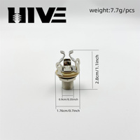 Prise jack mono HIVE de haute qualité en laiton multi-contacts 1/4" (6,35 mm) avec écrou et rondelle pour micro de guitare électrique et basse