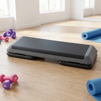 Plataforma de Step Aeróbico con Altura Ajustable, Superficie Texturizada Antideslizante, Bloques Elevadores para Ejercicios en Casa y Acondicionamiento Físico