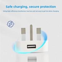 Adaptateur mural de charge rapide multi-ports USB à 3 broches pour iPhone et Android (norme britannique)