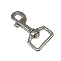 Mousqueton pivotant en acier inoxydable avec anneau carré - 360 °   Crochet anti-torsion rotatif pour laisse de chien, collier pour animaux de compagnie et équipement de plein air