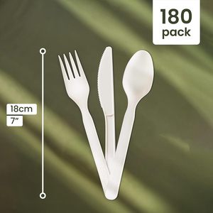 Offre Spéciale : Couverts Biodégradables en Amidon de Maïs – Vaisselle Jetable, Couteaux, Fourchettes et Cuillères en Amidon de Maïs pour Fêtes - Product Image 2