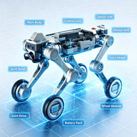 Robot chien quadrupède industriel certifié CE HiRobot à roues, tout-terrain, pour inspection, avec pompe de boîte de vitesses pour développement secondaire IA