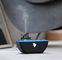 Diffuseur d'air de table innovant pour la maison, humidificateur coloré à lumière LED, diffuseur d'arôme d'huiles essentielles en forme de bateau