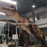 Modèle géant de Tyrannosaurus Rex robotisé pour parc d'aventure ou dinosaure animatronique interactif de grande taille comme décoration extérieure