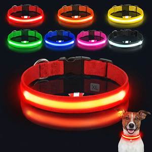 <span class=keywords><strong>Collar</strong></span> LED Electrónico para Mascotas Ajustable y Recargable con Luz Intermitente, Collares Reflectantes para Perros, Productos para Perros Anti-Pérdida Nocturna - Product Image 1